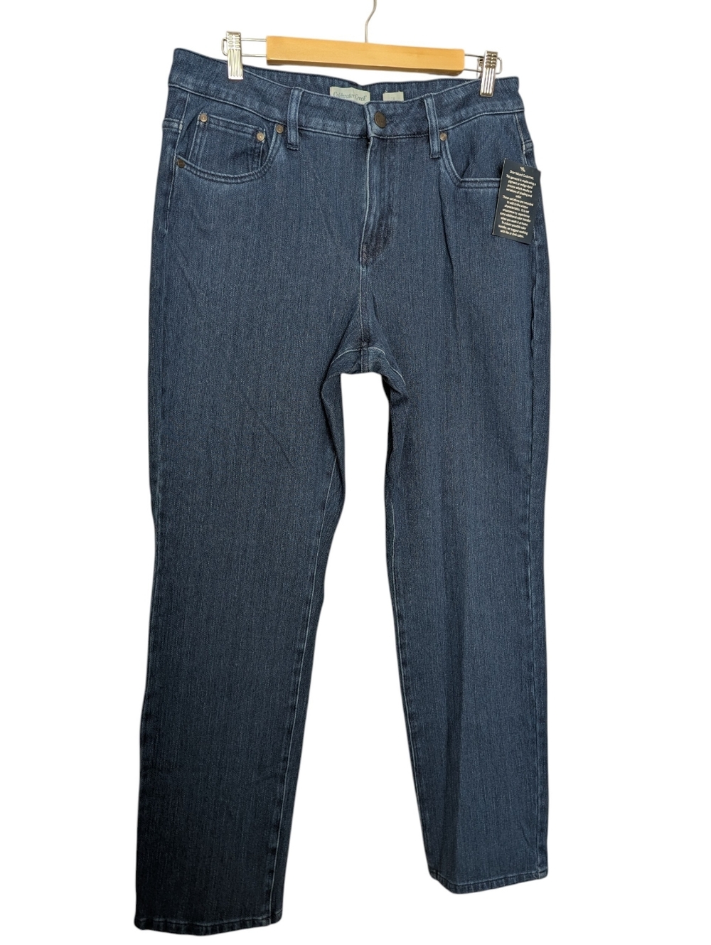 COLDWATER CREEK Women's Soft Knit Denim High Rise Straight Leg Jeans Size 14